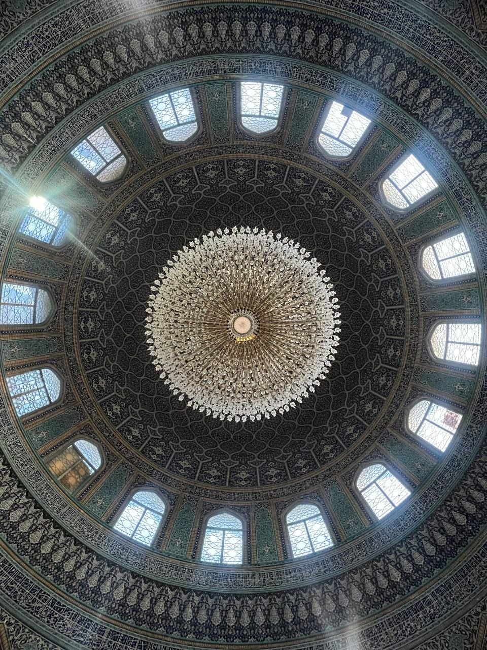 a dome ceiling with many windows